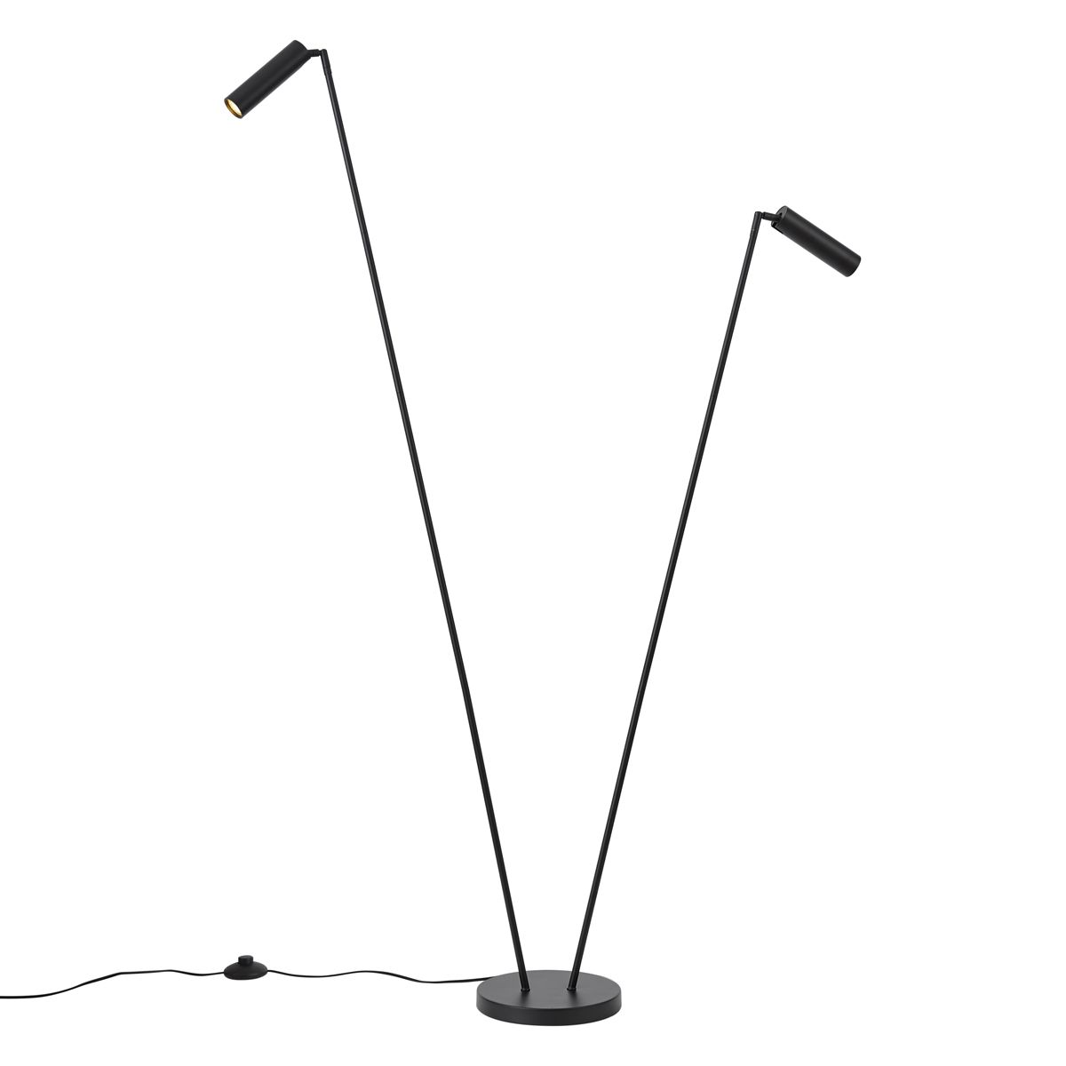 Moderne vloerlamp zwart 2-lichts GU10 35mm - Thomas