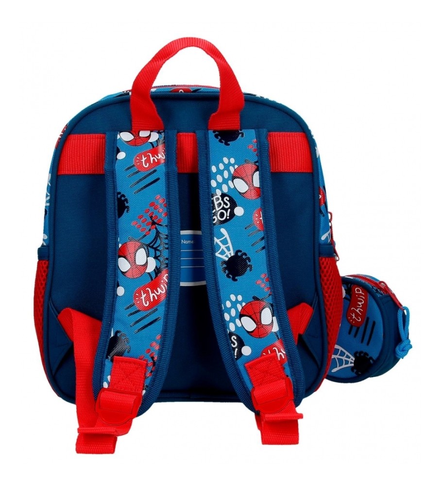 Mochila Joumma Bags Guarda-chuva Spidey Go webs go azul