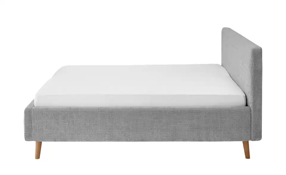Polsterbettgestell Mattis Grau Bouclé 140 cm ohne Bettkasten