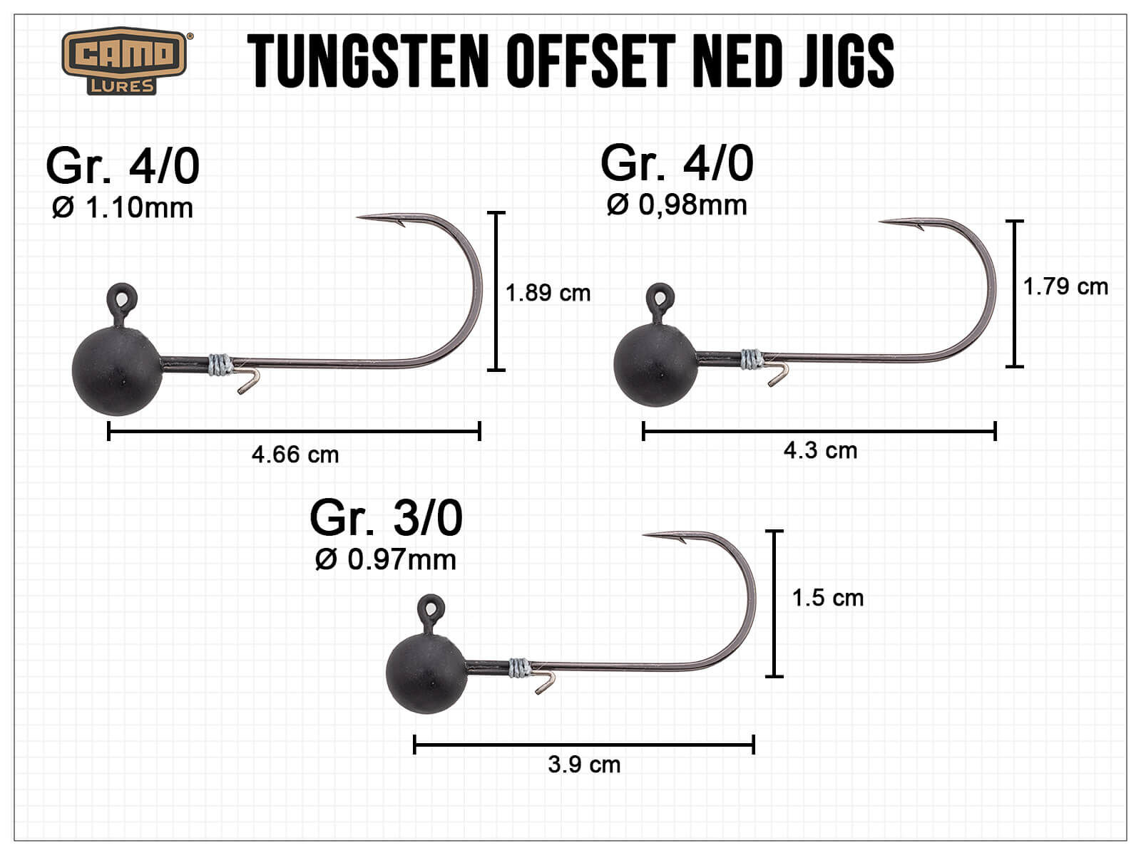 CAMO Tungsten Football Jigs - Gr. 5/0 (28.0g)