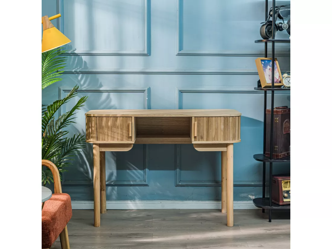 Bureau 2 portes en bois de frêne