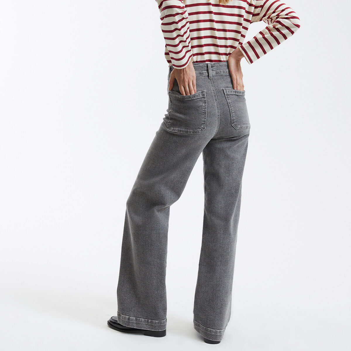 COLEÇÕES LA REDOUTE<br>Calças jeans largas de cintura alta