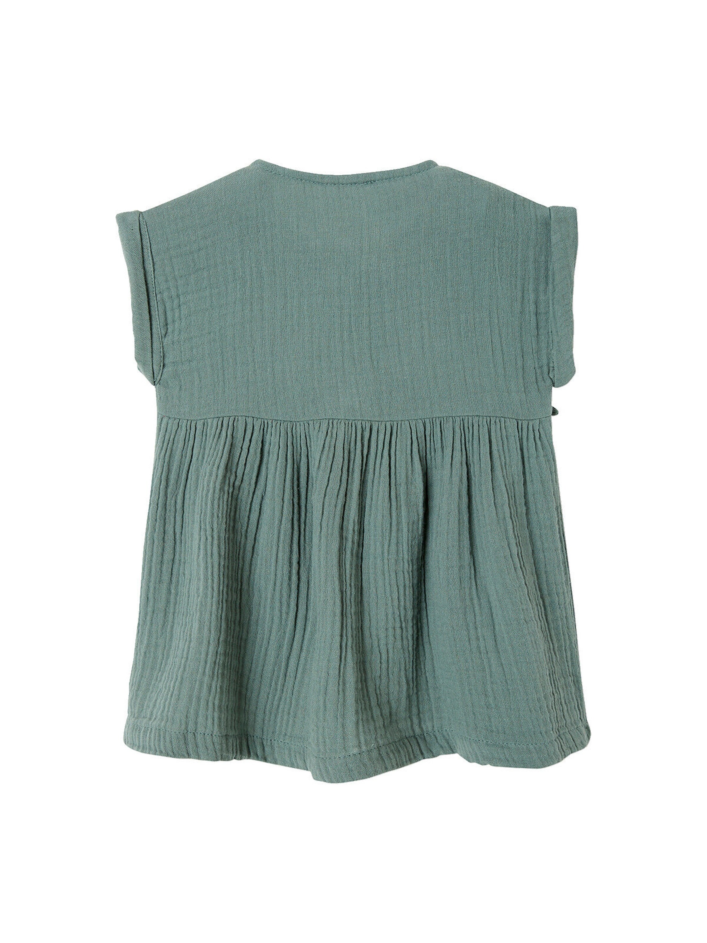 Vertbaudet Mädchen Baby Kleid, Musselin grün