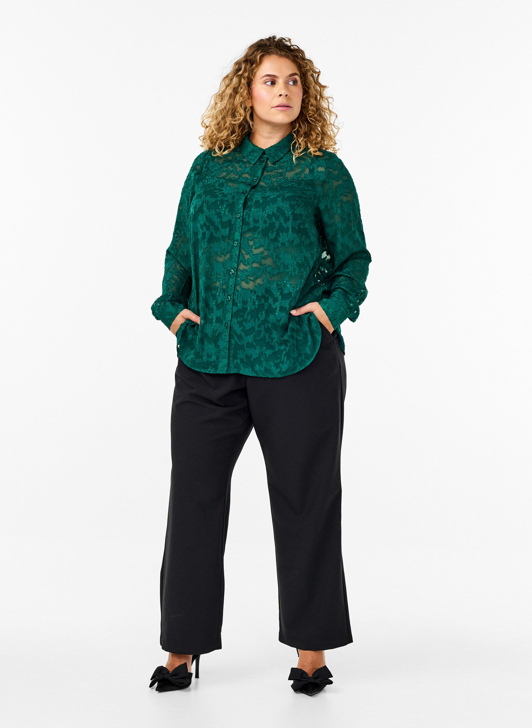 Jacquard skjorte med knapper