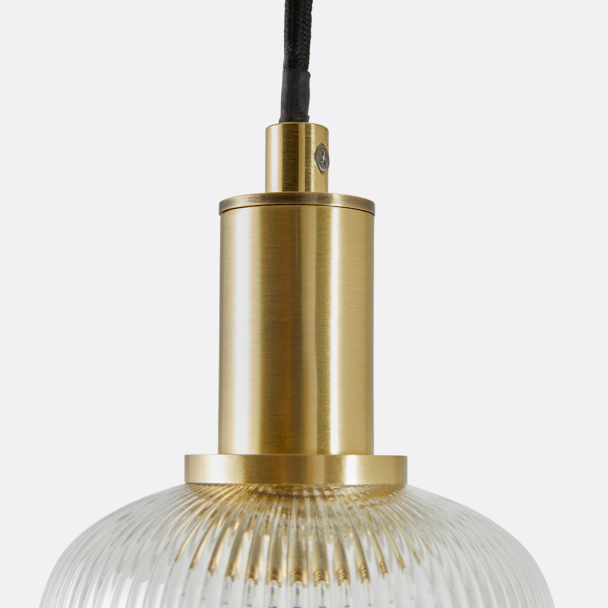 LA REDOUTE INTERIEURS<br>Luminária pendente em latão e vidro canelado Ø10,9 cm, Bogotá