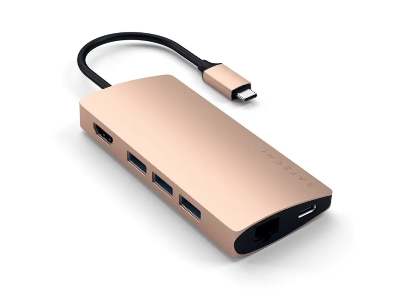 Satechi TYPE-C MULTI-PORT ADAPTER 4K WITH ETHERNET V2 - Dockingstation - USB-C / Thunderbolt 3 - HDMI - 1GbE