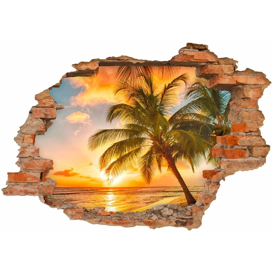 Nikima Wandtattoo 094 Sonnenuntergang - Loch in der Wand in 6 vers. Größen bunt
