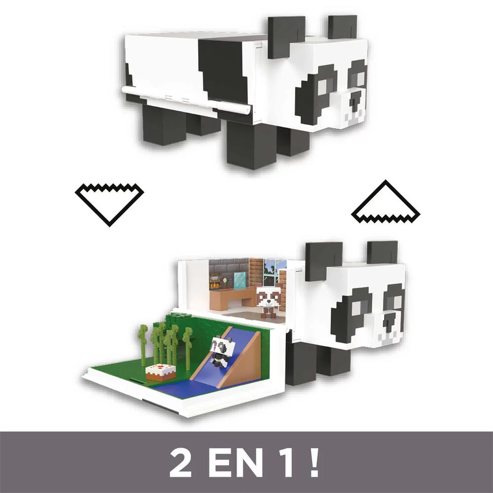 MINECRAFT - LA MAISON DU PANDA - COFFRET MINI TETES MODULABLES