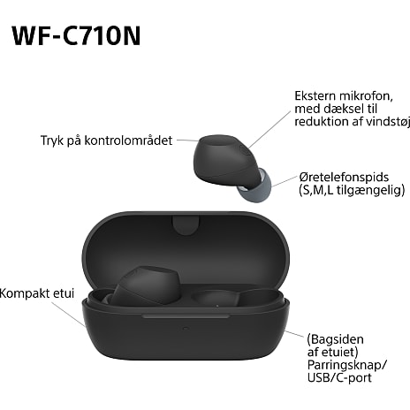 Sony WF-C710N trådløse in-ear høretelefoner - sort