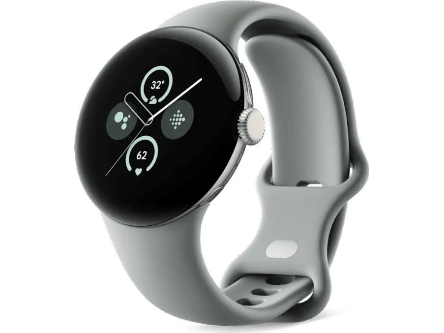 Google Pixel Watch 2 - Champagne-guldaluminium - smart ur med aktivt bånd - fluoroelastomer - nøddebrun - båndstørrelse: S/L - 32 GB - Bluetooth, Wi-Fi, NFC - 31 g