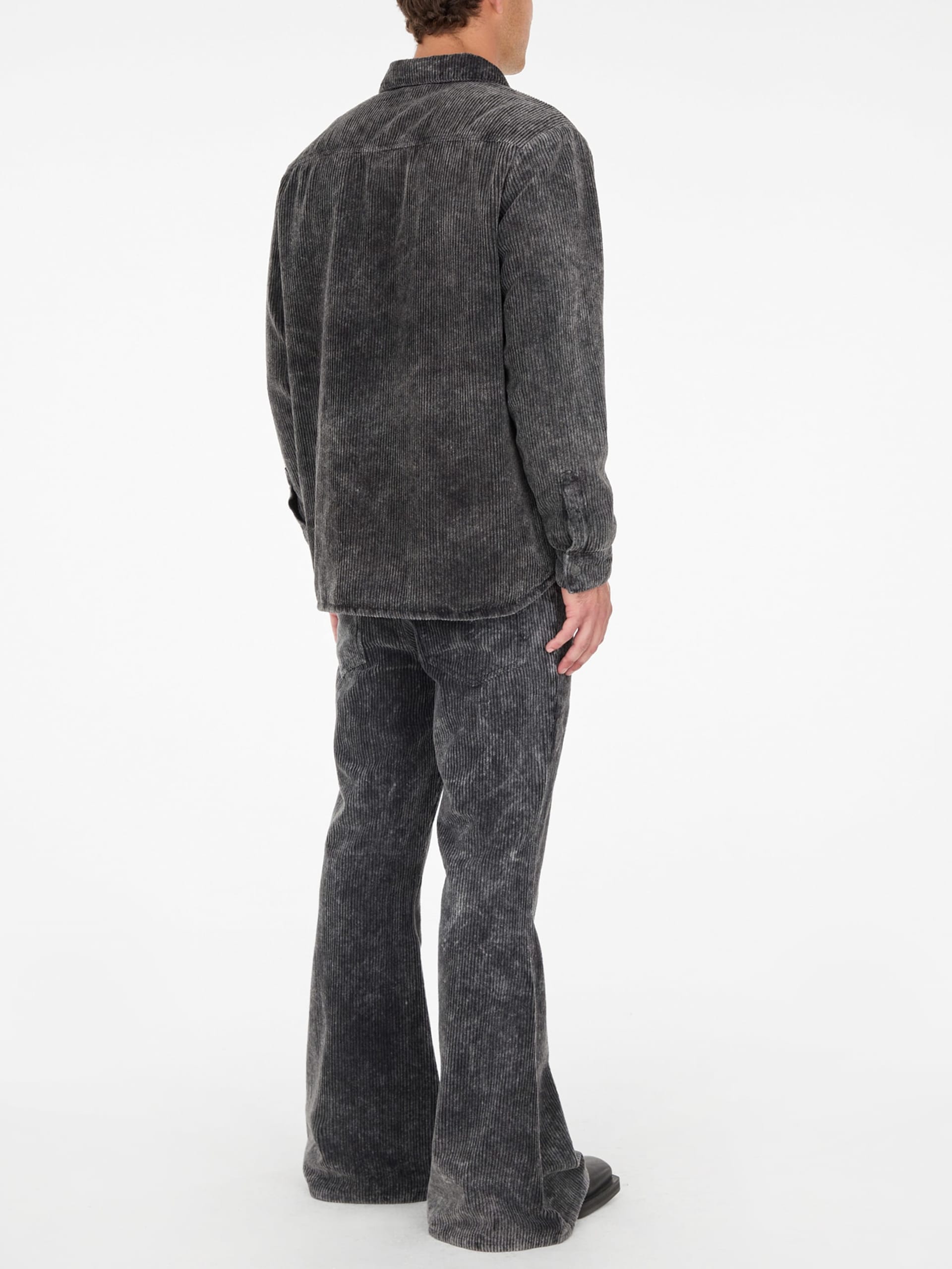 sobrecamisa acolchoada de veludo cotelê