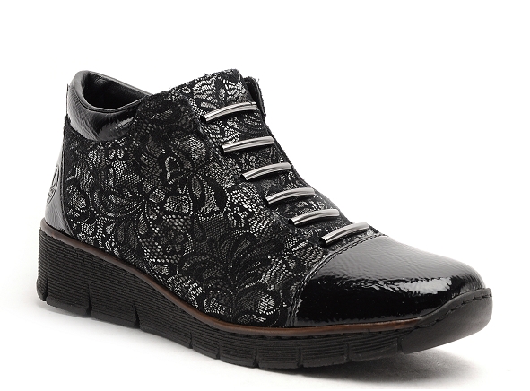 Rieker boots bottine plates femme 53778 noir