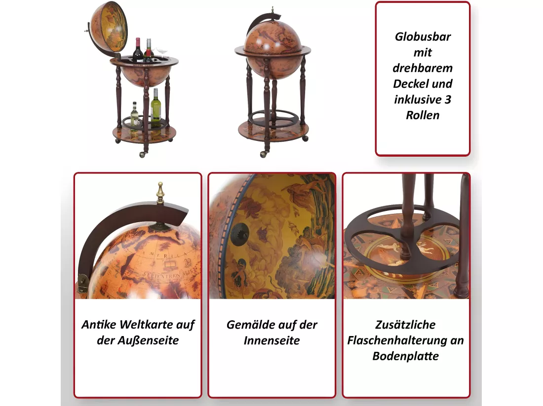 Bar de salon Globe MCW-T874 roulant