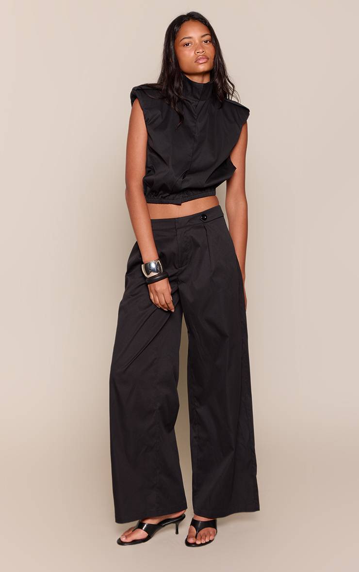 Noir Pantalon À Détail Ceinture Utilitaire