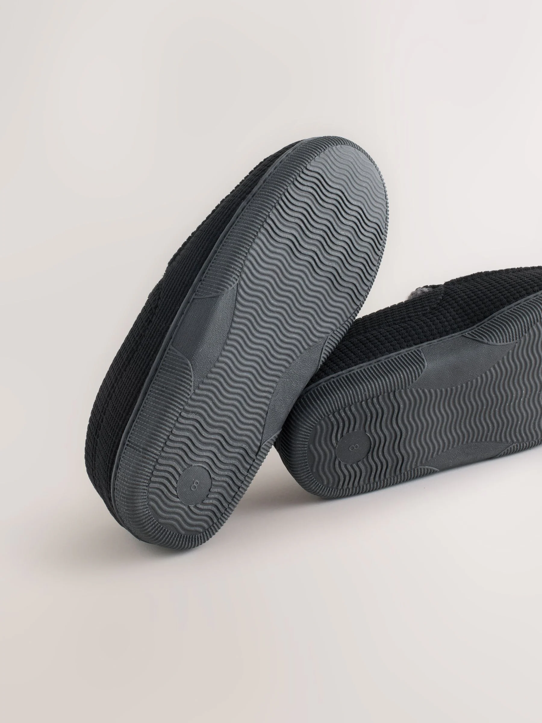 Zwart - Closed Back Textured Slippers