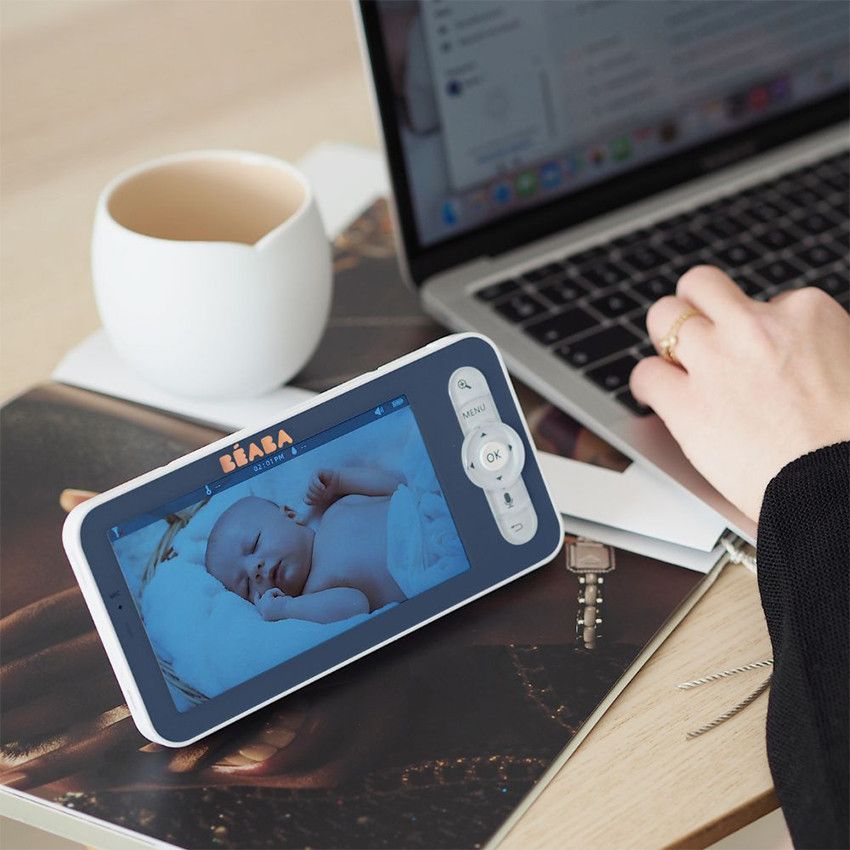 Babyphone vidéo Zen Premium night blue - Ecru