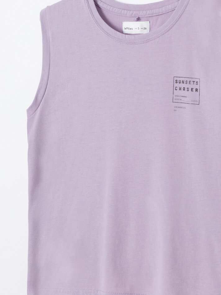 Camiseta regata estampada - Roxa