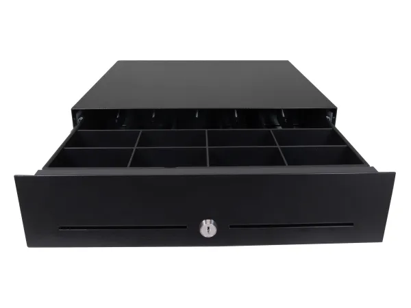 APG Cash Drawer E3000, Elektronisk pengeskuffe, Sort, 12 - 24 V, 446 mm, 410 mm, 109 mm