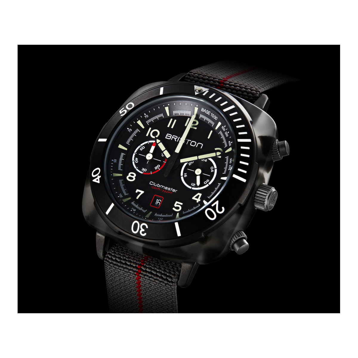 Montre BRISTON clubmaster outdoor homme bracelet tissu gris