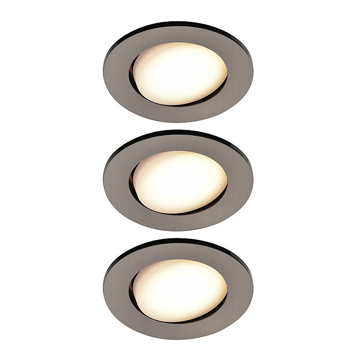 3 spots encastrables Quimby LED intégrée blanc chaud IP20 dimmable 350lm 5.5W Ø8.5xH.5.2cm chrome GoodHome