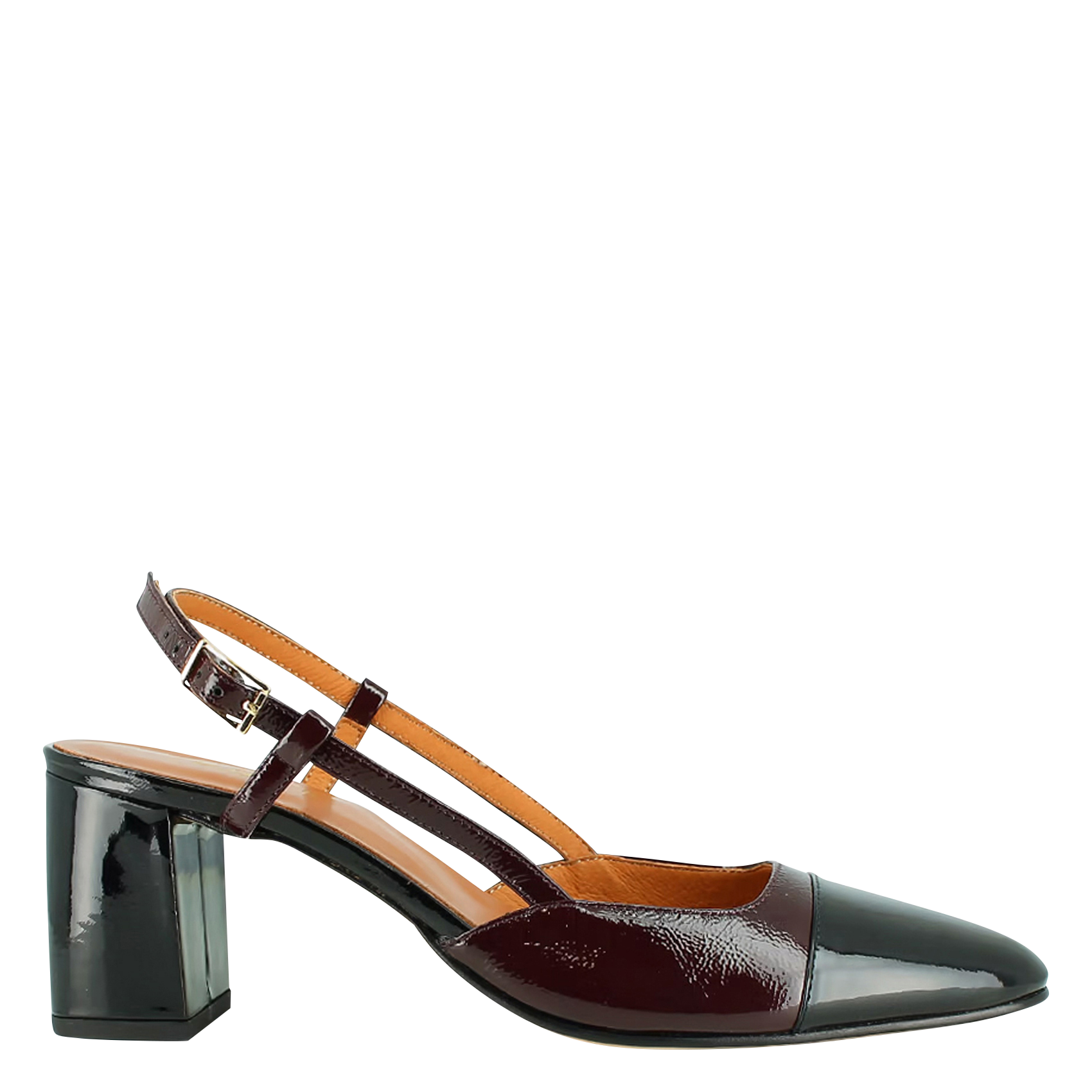 DHAPOP - Slingbacks à talons en cuir verni / HL DEMANDE MARQUE | Rouge