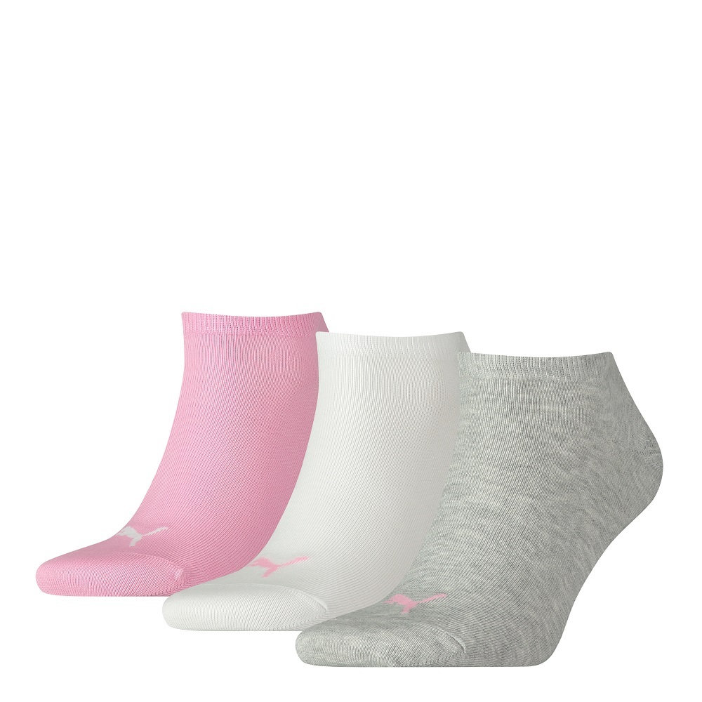 3er Pack PUMA Damen und Herren Socken - pink-weiß-grau - 35/38