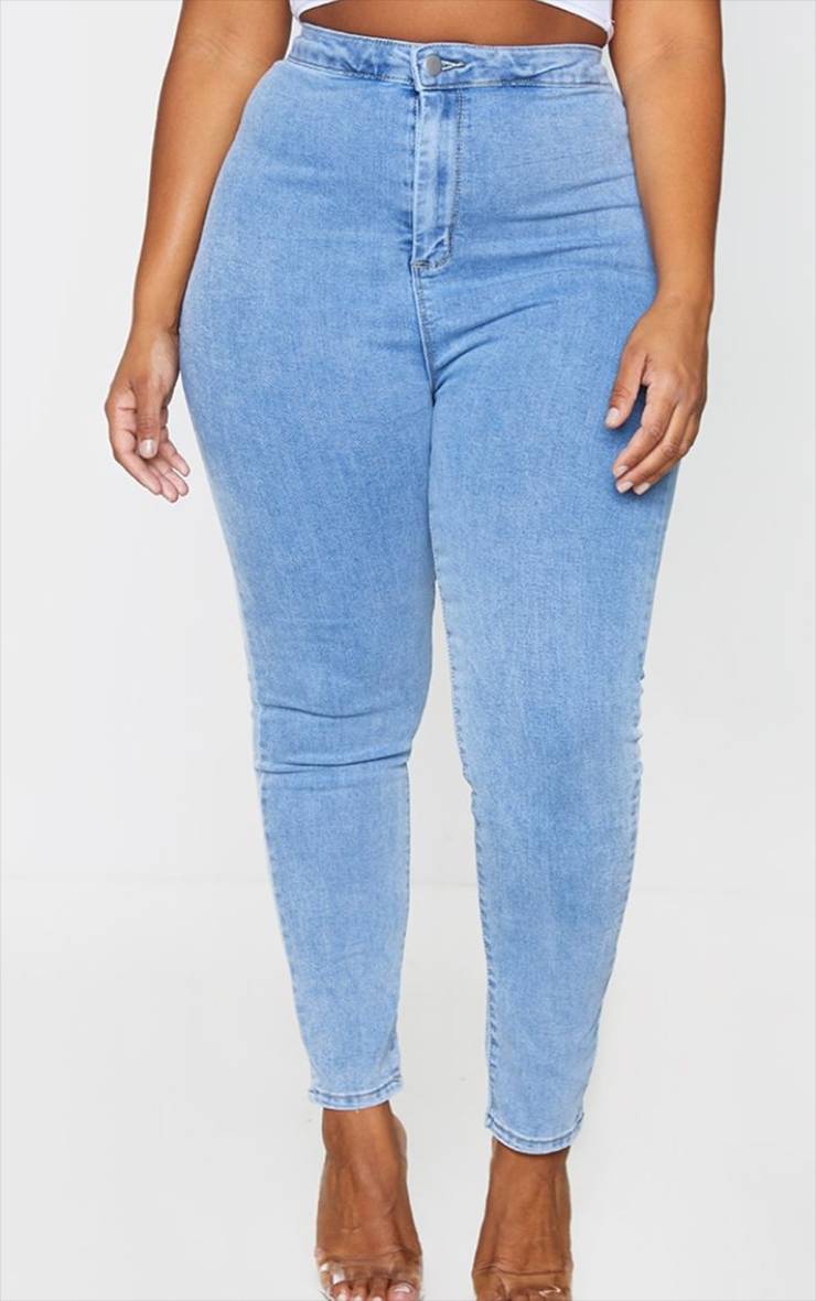 Délavage Vintage Prettylittlething Plus Jean Skinny Disco Délavage Vintage