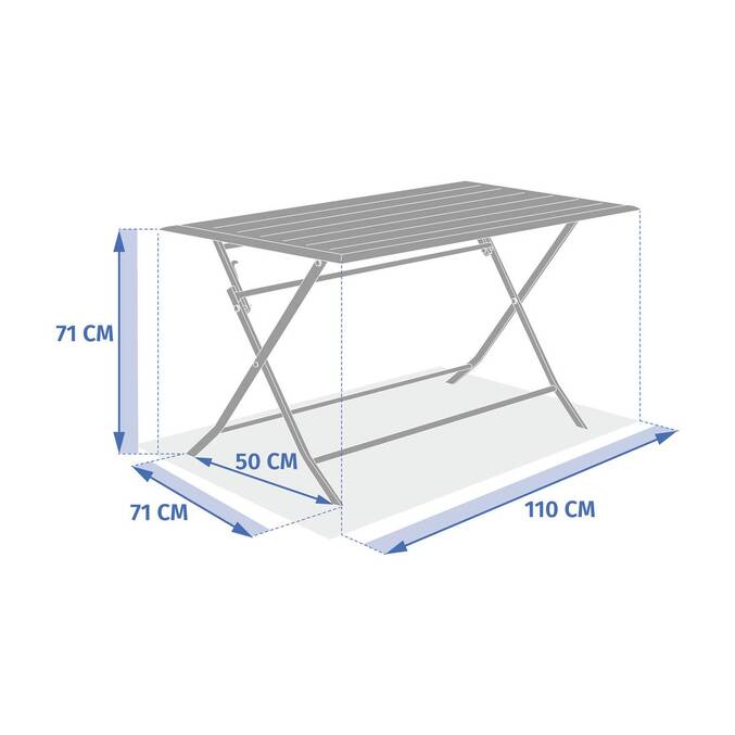 Table de jardin pliante rectangulaire AZUA Epeautre / Argile