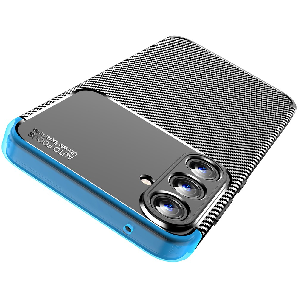 Samsung Galaxy A55 Gummi Case Schutzhülle mit Air Cushion Fallschutz im Carbon Look - Schwarz