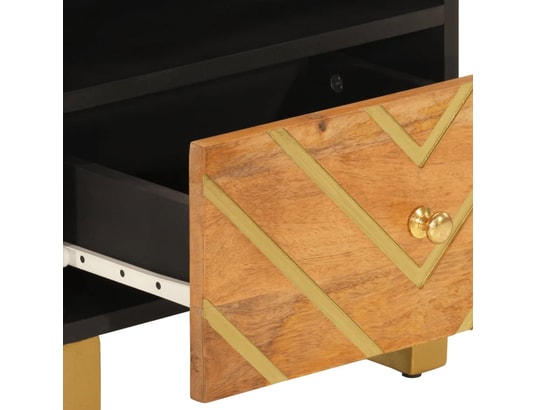 VIDAXL - Tables de chevet 2 pcs marron et noir bois de manguier solid...