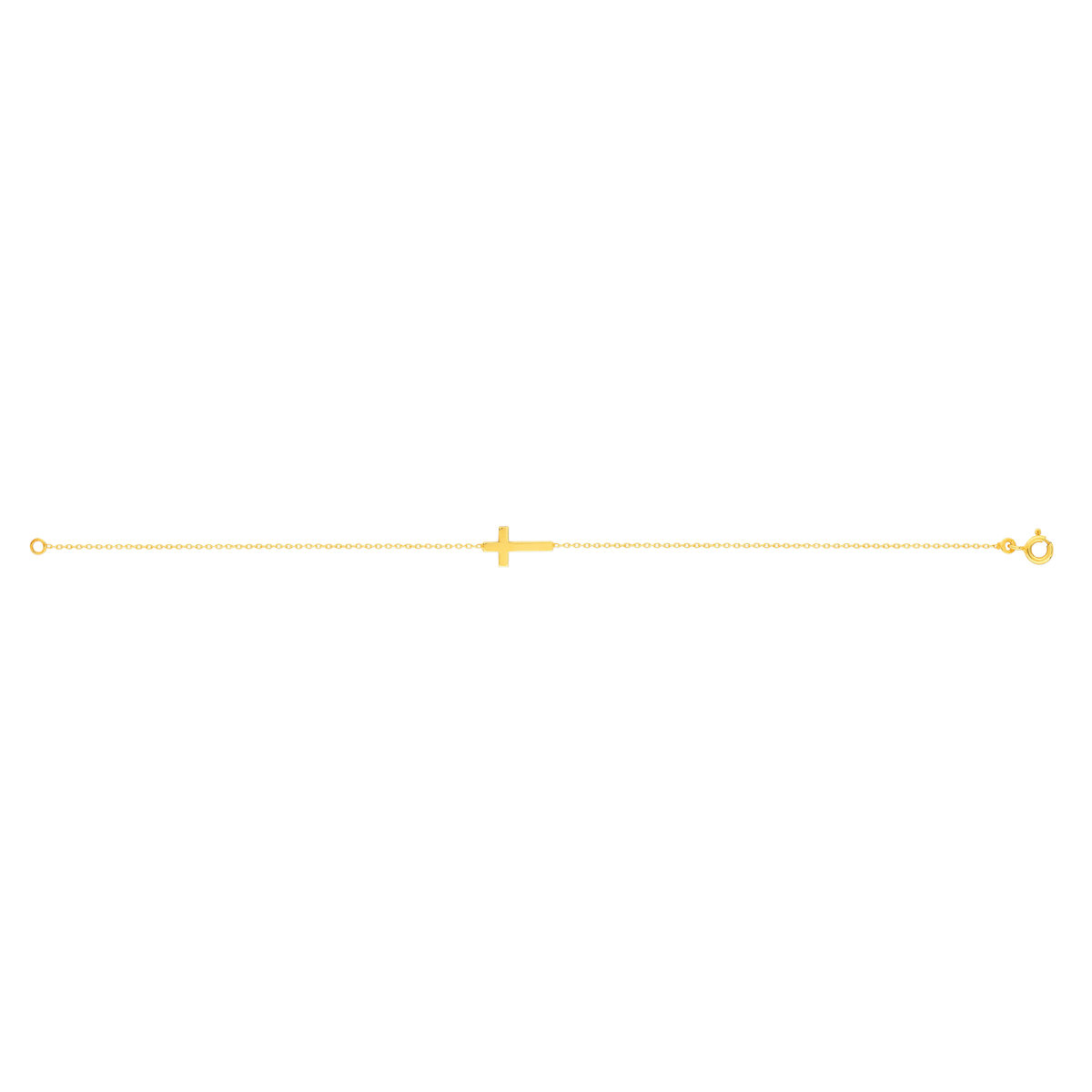 Bracelet or jaune 375 18 cm motif croix