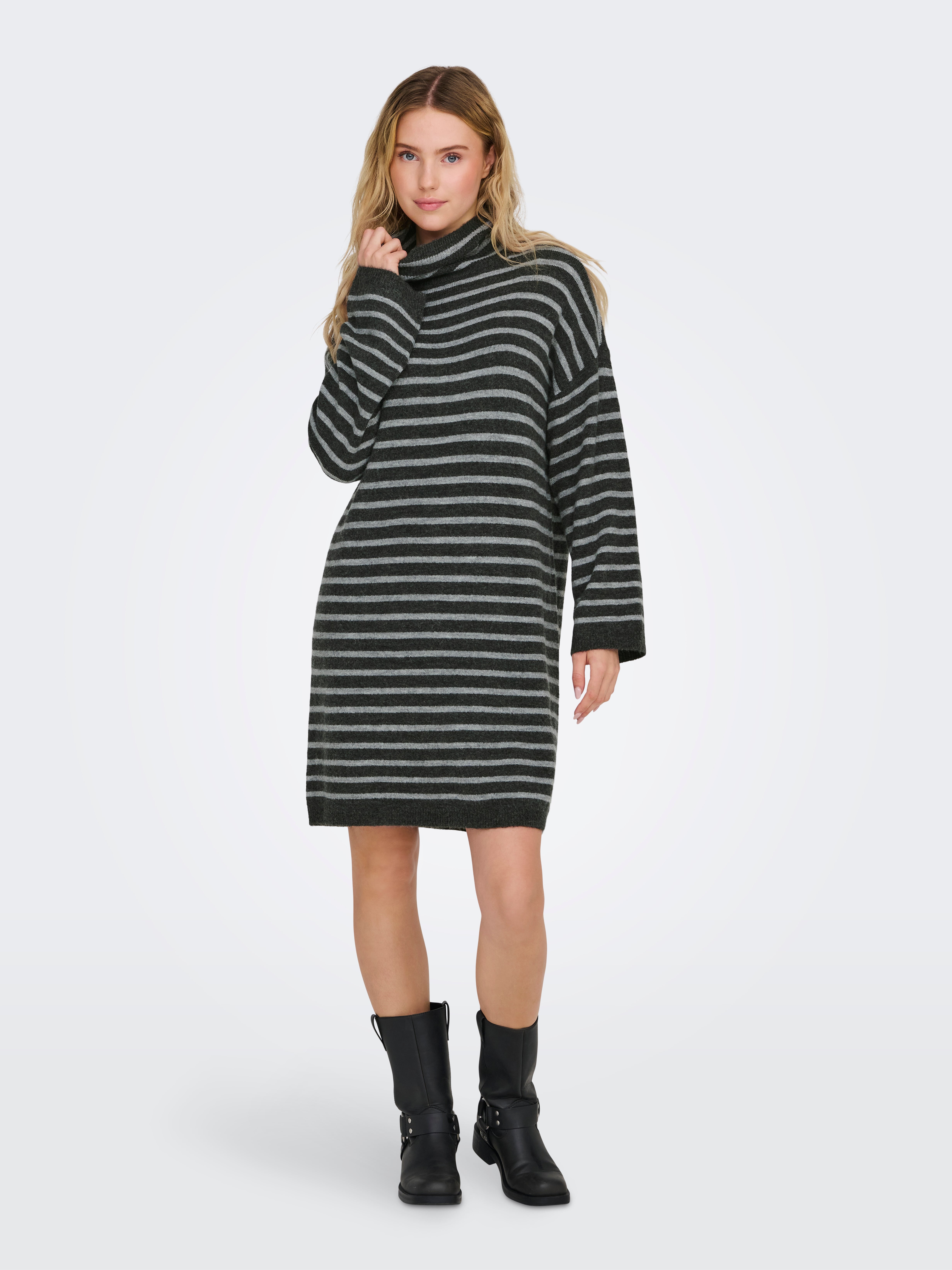ONLTALIO Midikleid Dark Grey Melange