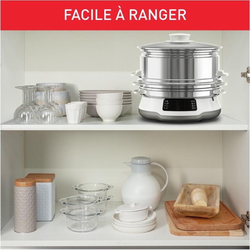 Cuiseur vapeur Tefal DELUXE CONVENIENT SERIES 8 Programmes 3 Niveaux de Cuisson Ecran Tactile VC502D10