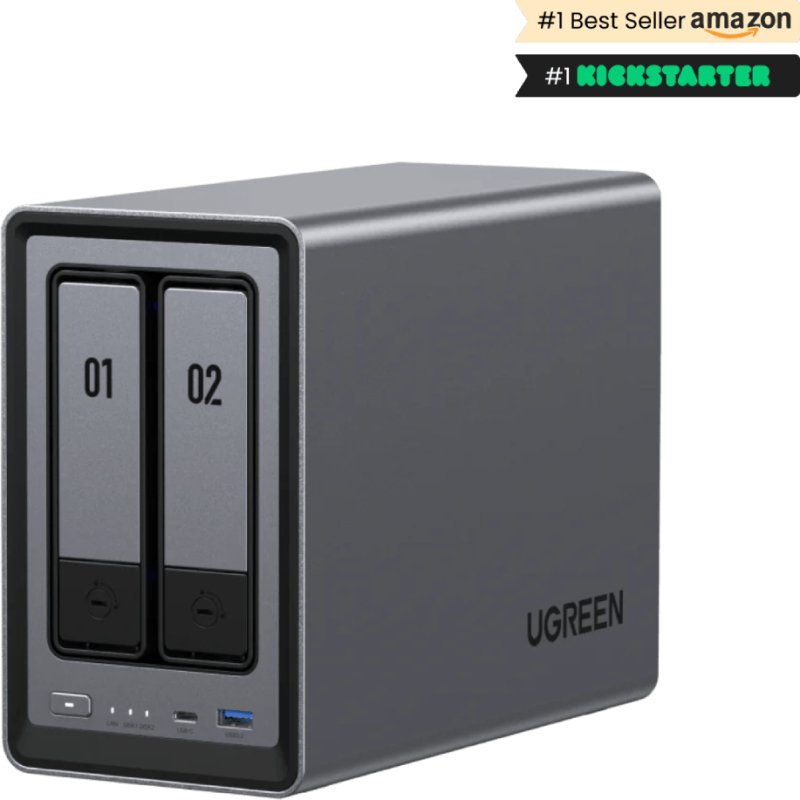 Serveur NAS Ugreen 2 baies DXP2800 Gris anodisé