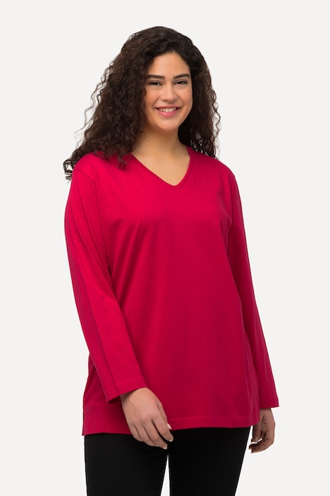 Shirt, V-Ausschnitt, Relaxed, Langarm