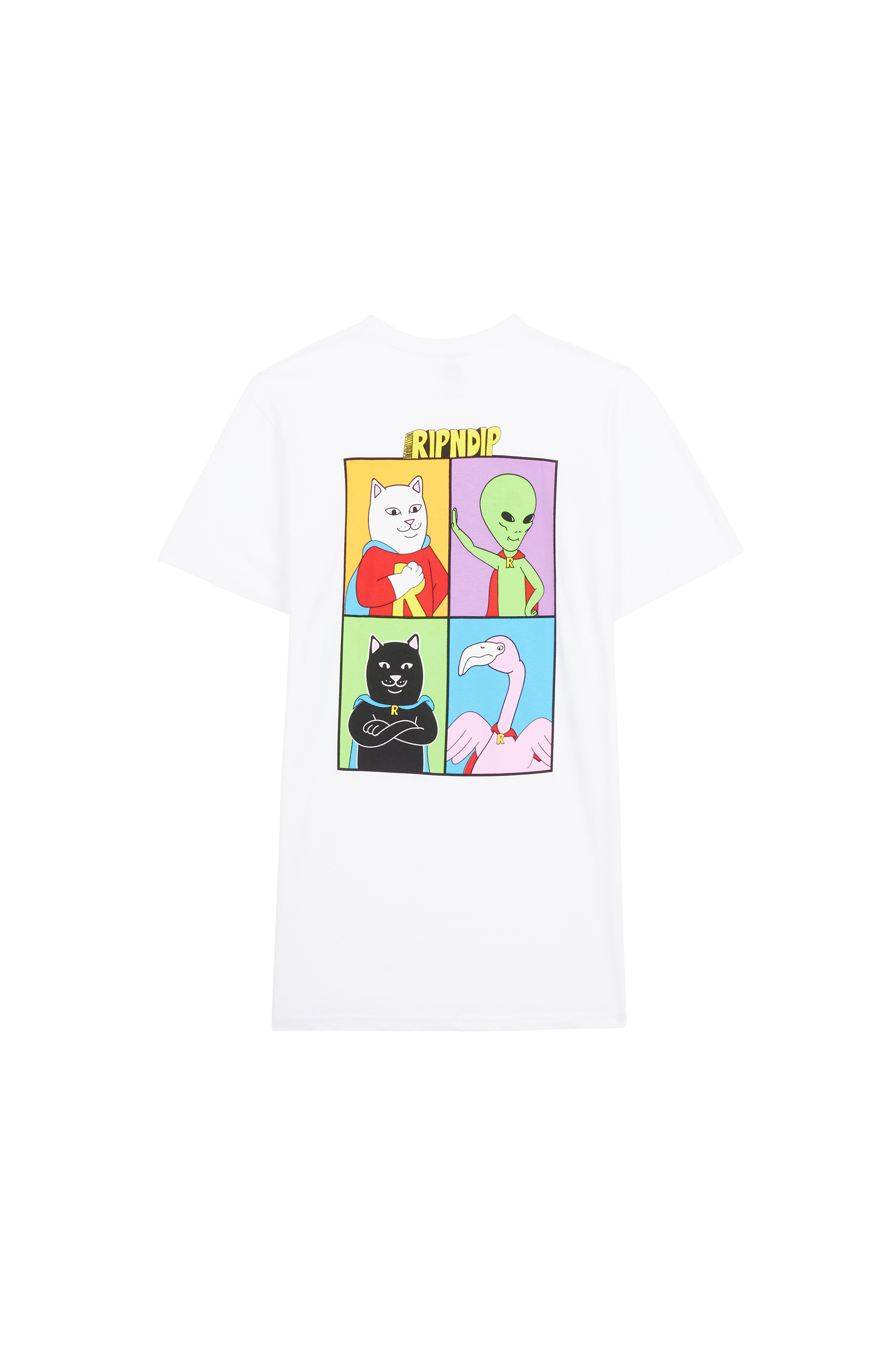 RIPNDIP T-shirt sérigraphié en coton WE CAN BE HEROS Blanc