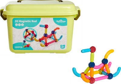 Fippla Store Magnetiske Byggeklosser 124 Stk