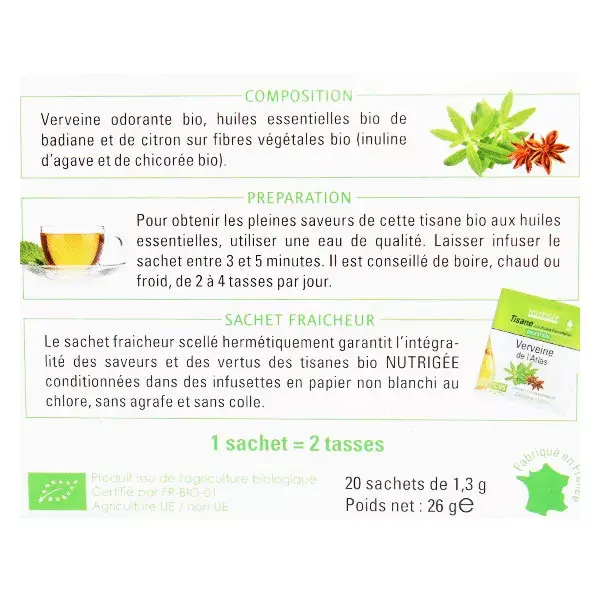 Nutrigée Orgânico Atlas Verbena Infusão 20 sachês