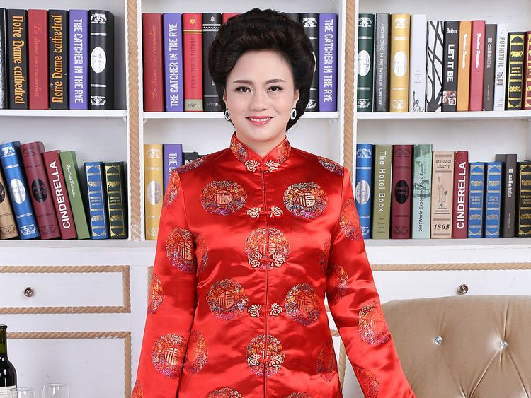 Gouden bloemen - Chinees jasje met knoopjes