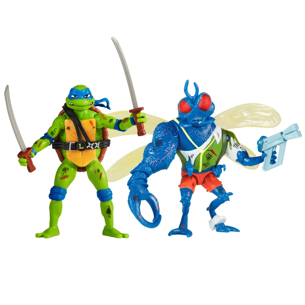 Teenage Mutant Ninja Turtles Mutant Mayhem – Leonardo vs Superfly Actionfiguren