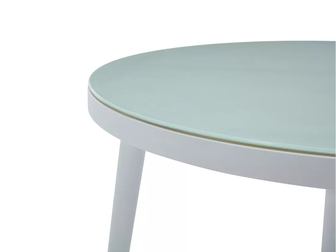 Salon de jardin en aluminium : canapé 2 places, 2 fauteuils et 2 tables basses - Blanc - KUTO de MYLIA