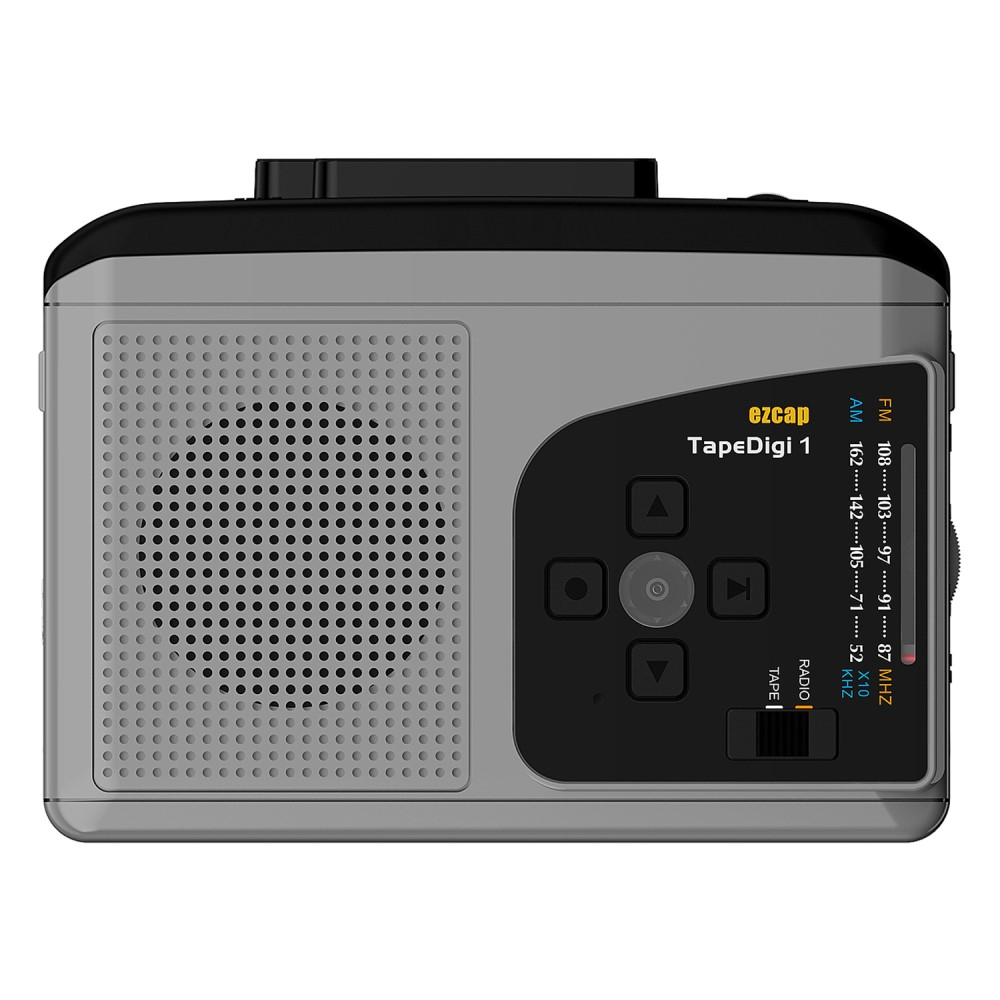 Kassetten MP3 Konverter Kassettenspieler mit microSD Recorder / AM und FM Radio   3.5mm Klinke - Schwarz / Grau