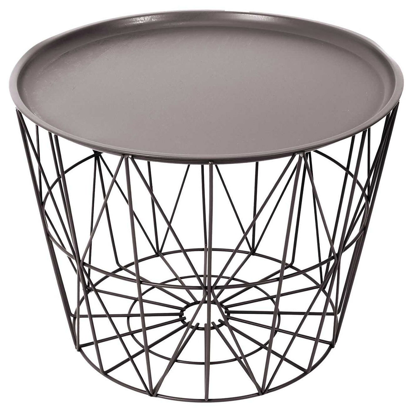 Home Deco Factory Table filaire taupe - 40x52.5x52.5 cm