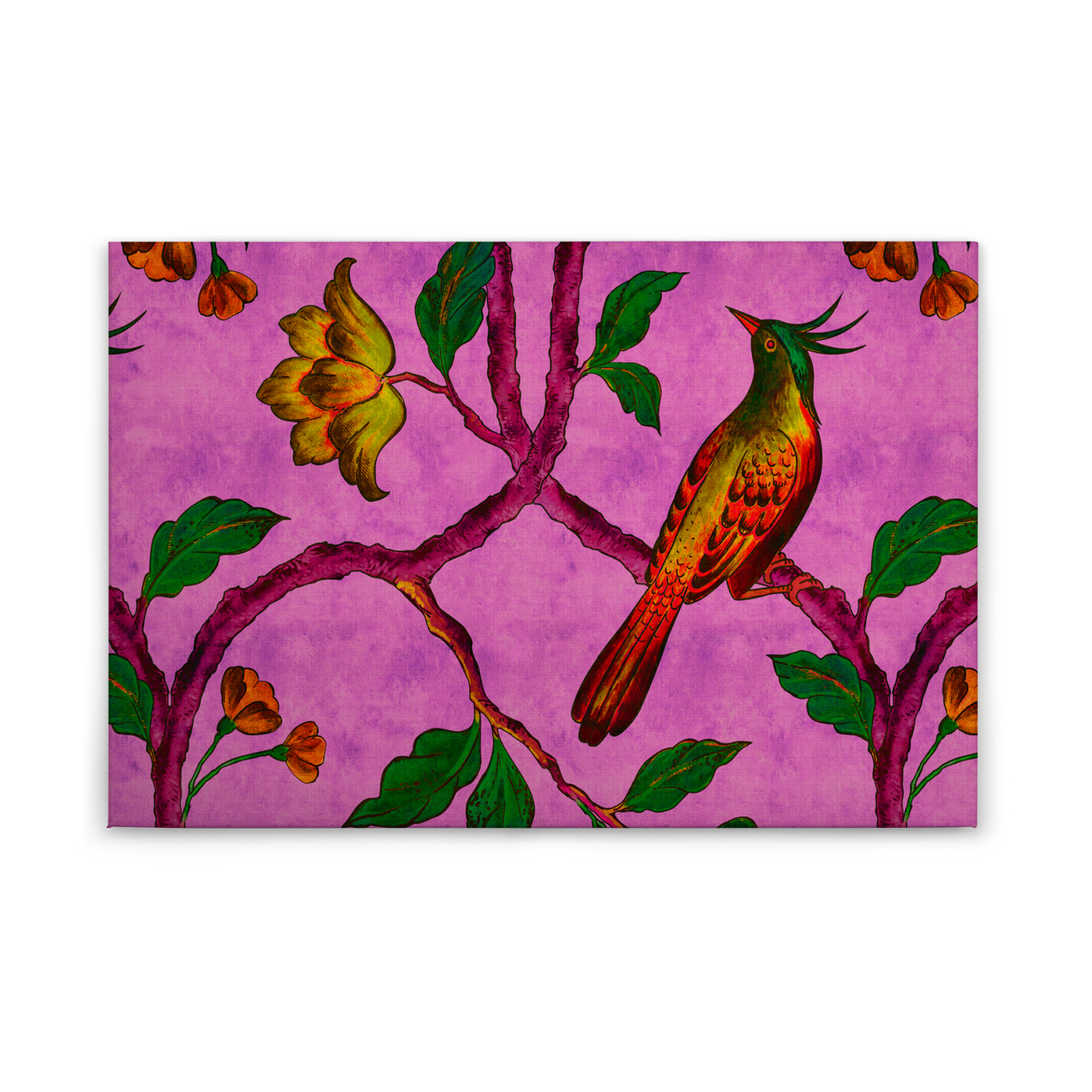Leinwandbild PARADIESVÖGEL - rosa - 90x60 cm
