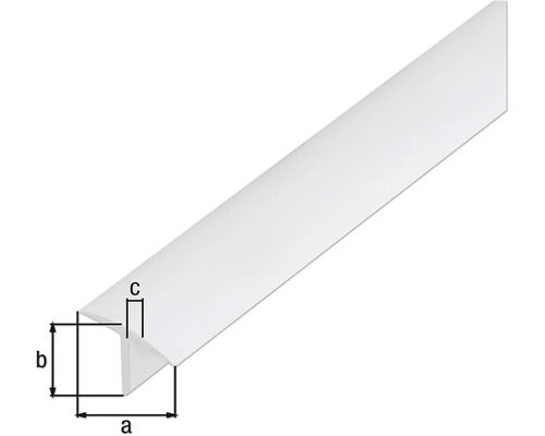 T-profiel PVC wit 25x18x2 mm, 1 m