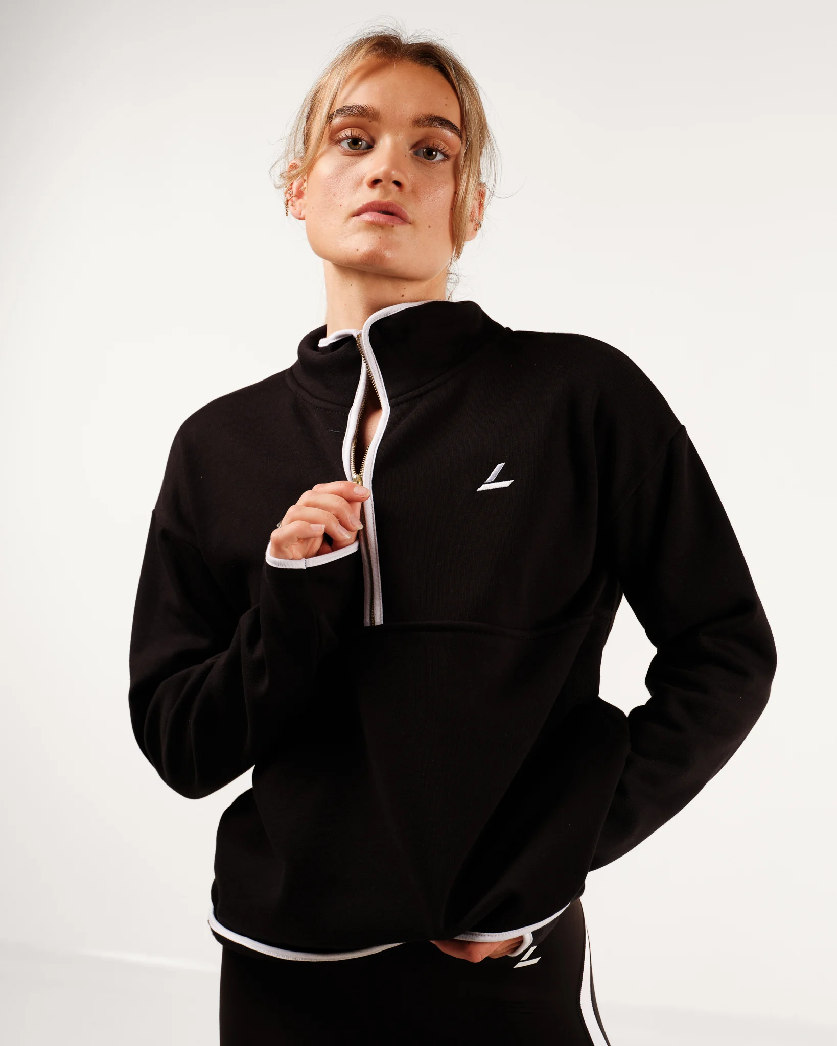 LEVITY Division Half Zip Sweater Black