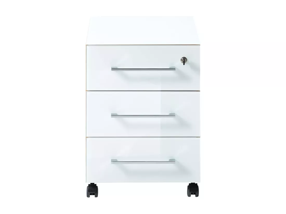 Classeur sur roulettes GW-Monteria Blanc et chêne Navarra