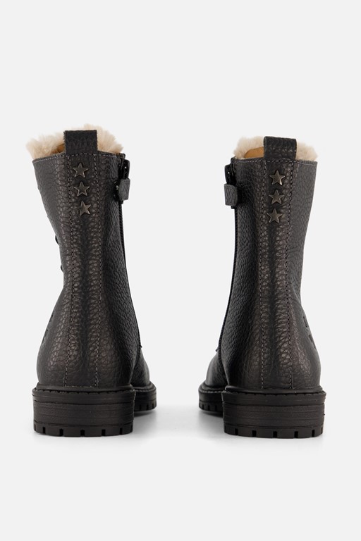 Muyters Veterboots zwart Leer