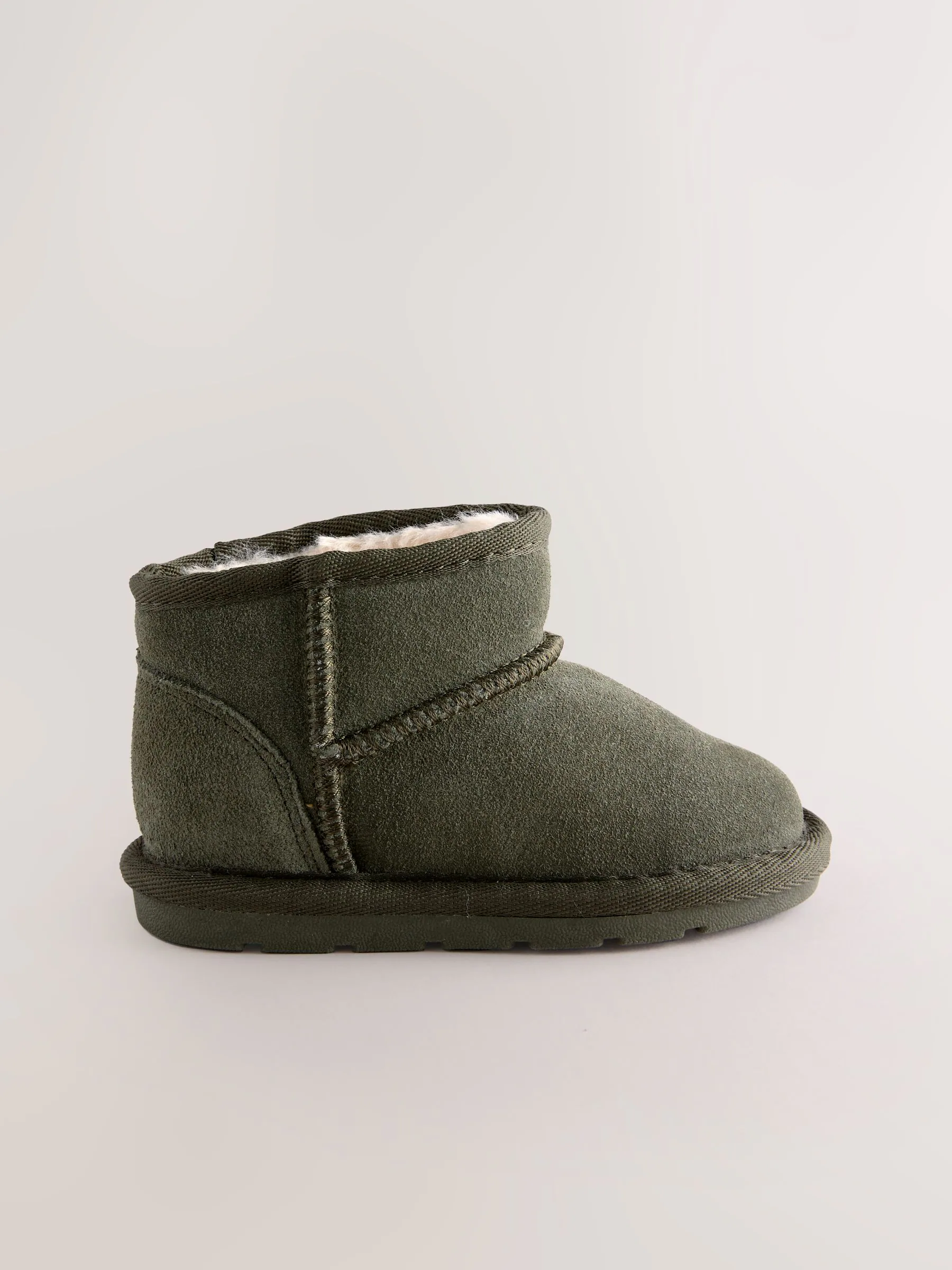Groen-kaki - Laarzen van suède met warme voering
