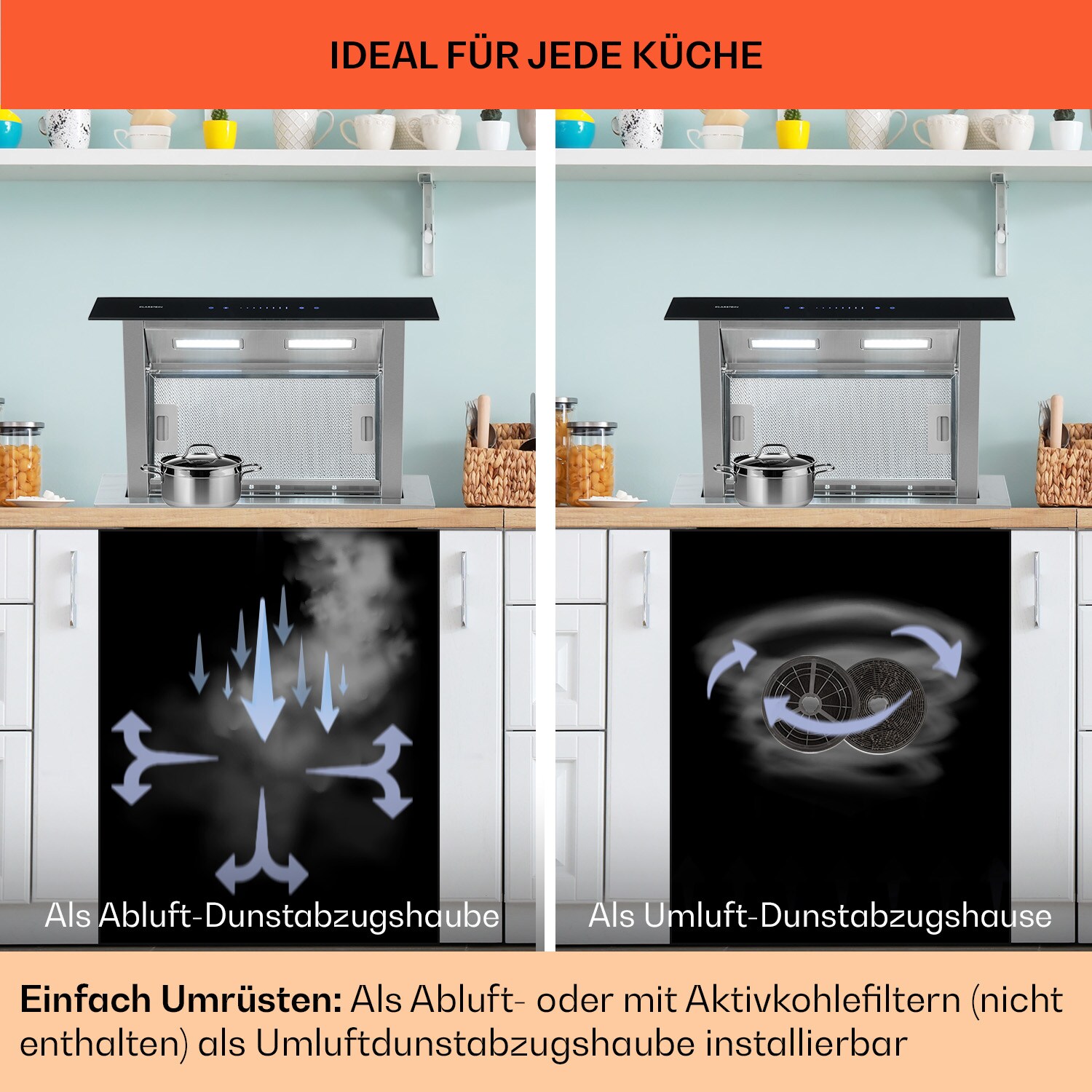 Royal Flush Downdraft Dunstabzugshaube 430 m³/h 60 cm